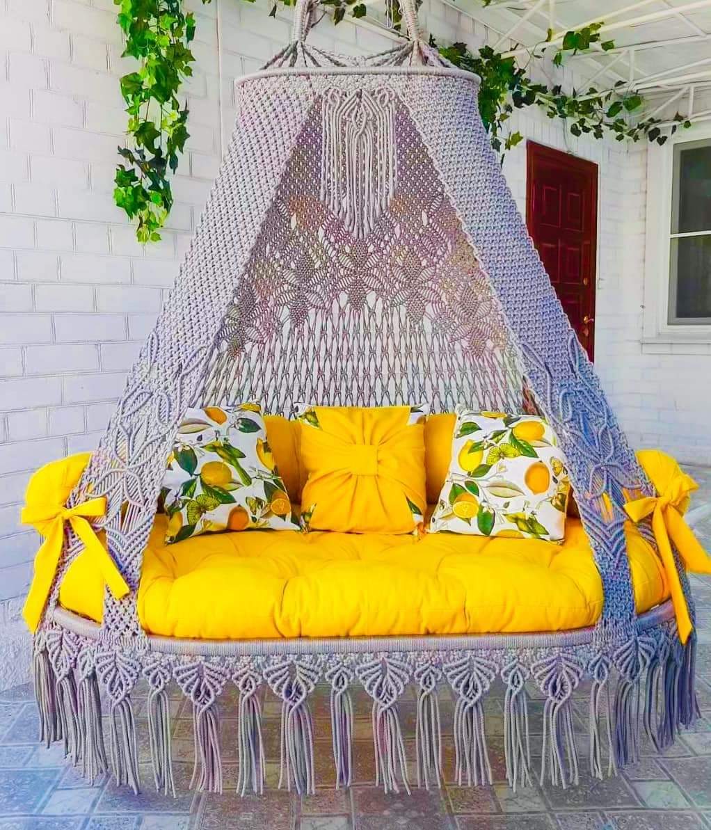 IMG-20250520-WA0002 Queen Dolna 34” Size Gray colour with flower fellow (yellow) - Image 1